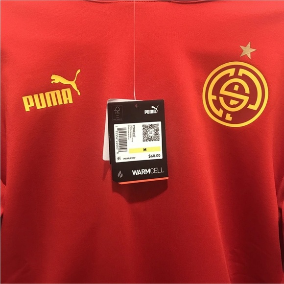 Men’s Puma Spain Espana National Soccer Team Red Fleece Hoodie Size Medium L/S - Picture 4 of 13